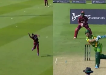 Dwayne Bravo Takes Stunning Catch to Dismiss Faf du Plessis